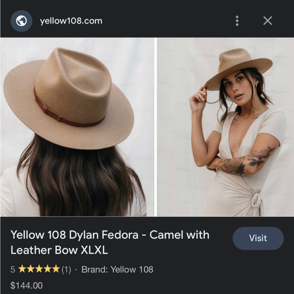 Yellow 108 Hat - Camel